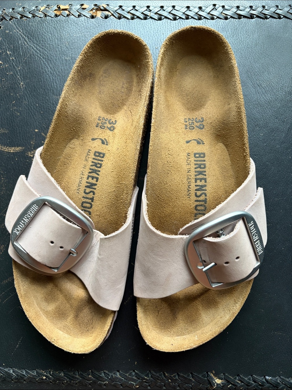 Birkenstock Women’s Madrid Suede Slide Sandals — Pale Pink